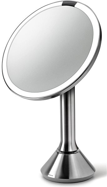 Makeup Mirror Simplehuman Sensor Touch, DUAL LED Lighting, 5x, Rechargeable, Matt Stainless-steel Lateral view