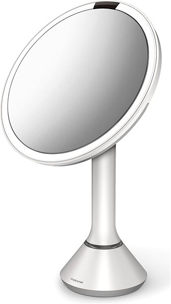 Makeup Mirror Simplehuman Sensor Touch, DUAL LED Lighting, 5x, Rechargeable, White Steel Lateral view