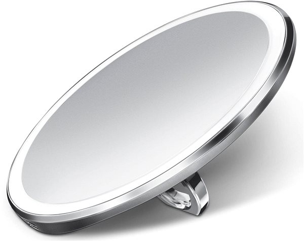 Makeup Mirror Simplehuman Sensor Compact, LED Light, 3x Magnification, Stainless-steel Lateral view