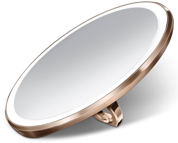 Makeup Mirror Simplehuman Sensor Compact, LED Light, 3x Magnification, Rose Gold Lateral view