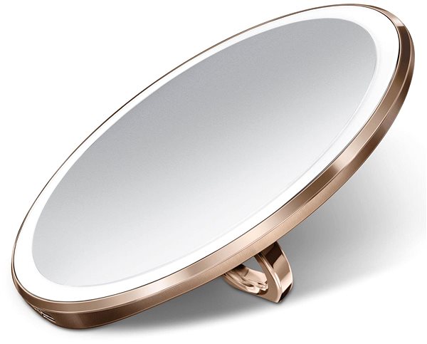 Kozmetické zrkadlo Simplehuman Sensor Compact, LED svetlo, 10× zväčšenie, Rose Gold Bočný pohľad