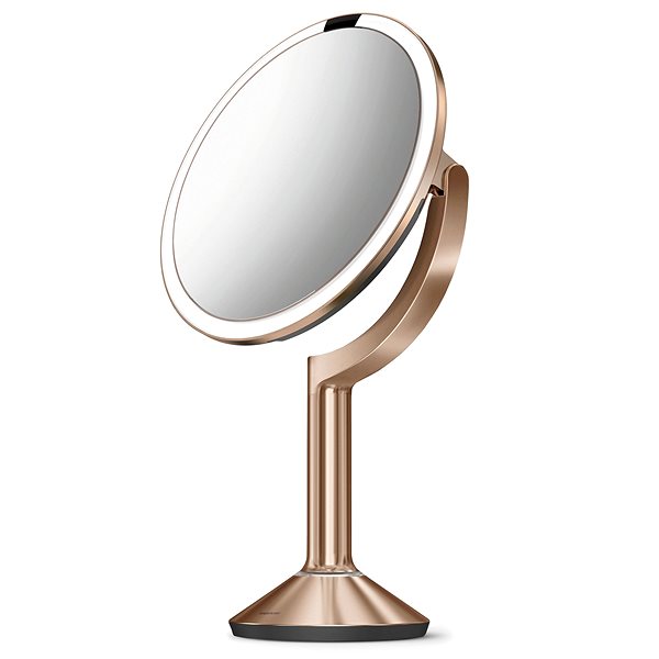 Makeup Mirror Simplehuman Sensor TRIO with LED lighting, brushed Rose Gold stainless steel ...