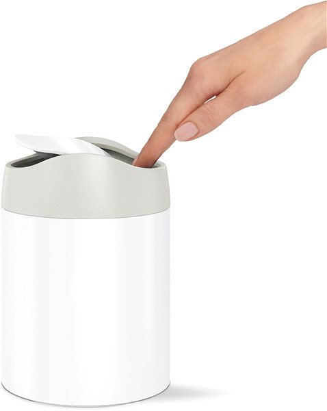 Mülleimer Simplehuman Mini Papierkorb 1,5 Liter - weißer Stahl - CW2079 Mermale/Technologie