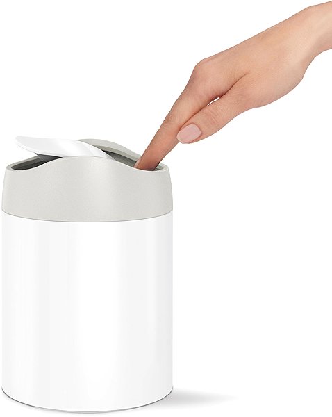 Rubbish Bin Simplehuman Mini waste basket 1,5 l, white steel, CW2079 Features/technology