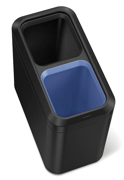 Rubbish Bin Simplehuman waste bin for sorted waste 10/10 l, open, matt black steel ...