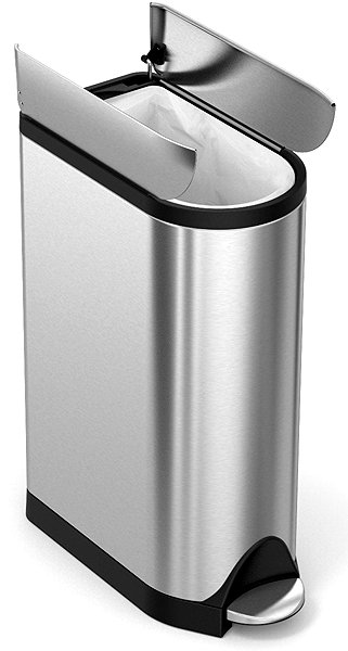 Rubbish Bin Simplehuman Pedal 18 L, butterfly lid, stainless steel ...