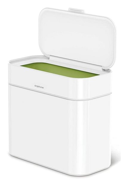 Mülleimer Simplehuman Abfalleimer für kompostierbare Küchenabfälle - 4l, weißer Stahl ...
