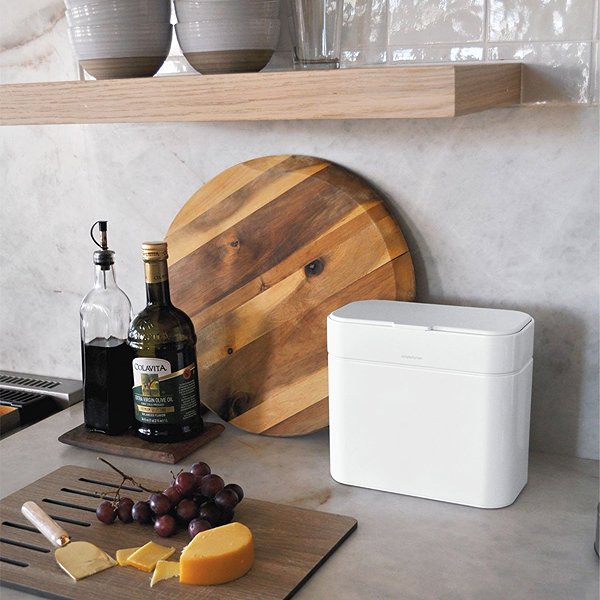 Rubbish Bin Simplehuman waste bin for compostable kitchen waste - 4l, white steel ...