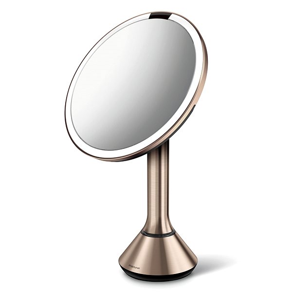 Makeup Mirror Simplehuman Sensor TOUCH with LED lighting, Rose Gold Stainless Steel ST3027 Lateral view