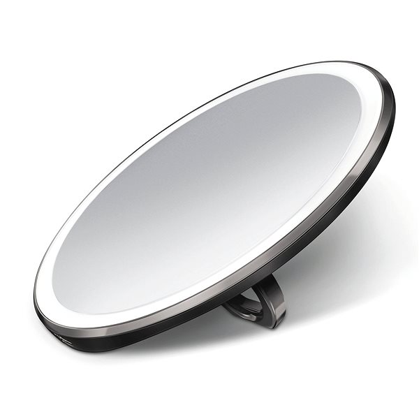 Kozmetické zrkadlo Simplehuman Sensor Compact vreckové, čierne Bočný pohľad