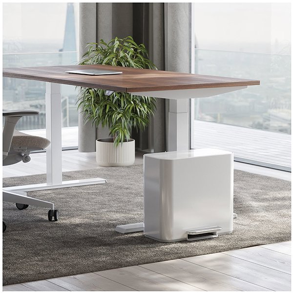 Rubbish Bin Simplehuman Dual Mini pedal waste bin 15 L, white steel ...