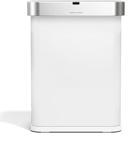Mülleimer mit Sensor Simplehuman Sensor berührungsloser Mülleimer mit Sprachsteuerung 58 l, weißer Stahl ...