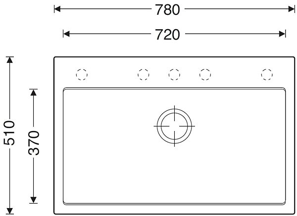 Granitový drez SINKS MAXIMO 780 Metalblack Technický nákres