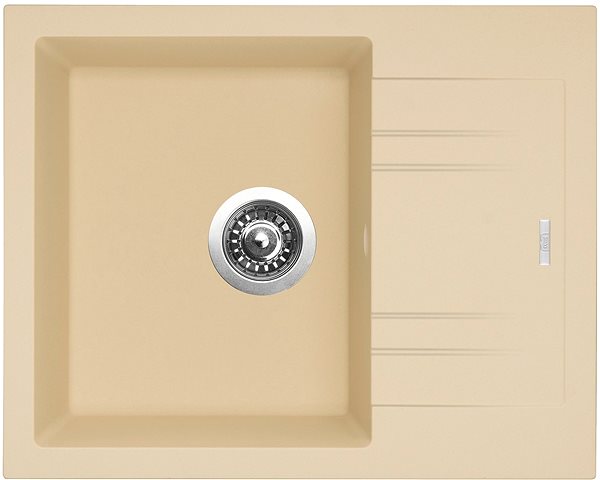 Kitchen Sink and Tap Set SINKS LINEA 600 N, Sahara + PRONTO GR Screen