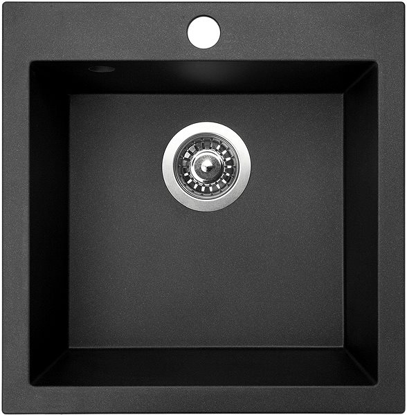Kitchen Sink and Tap Set SINKS VIVA 455, Metalblack + MIX 350P Screen