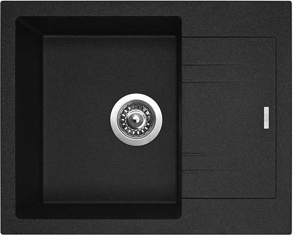 Kitchen Sink and Tap Set SINKS LINEA 600 Granblack + SINKS MIX 350P Screen