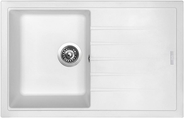 Kitchen Sink and Tap Set SINKS BEST 780, Milk + VITALIA GR Screen