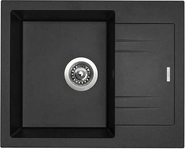 Kitchen Sink and Tap Set SINKS LINEA 600 N Metalblack + SINKS ENIGMA S GR Screen