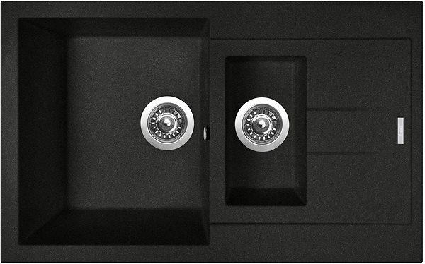 Kitchen Sink and Tap Set Sinks Amanda 780.1 Metalblack + Vitalia GR ...