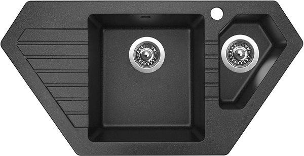 Kitchen Sink and Tap Set Sinks Bravo 850.1 Granblack + Mix 3 P GR ...