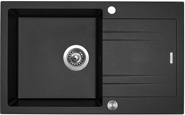 Kitchen Sink and Tap Set Sinks Linea 780 XC Metalblack + Vitalia, black, matt ...