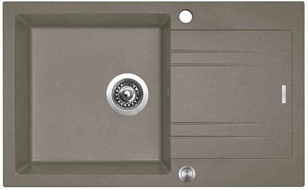 Kitchen Sink and Tap Set Sinks Linea 780 XC Truffle + Vitalia, black, matt ...