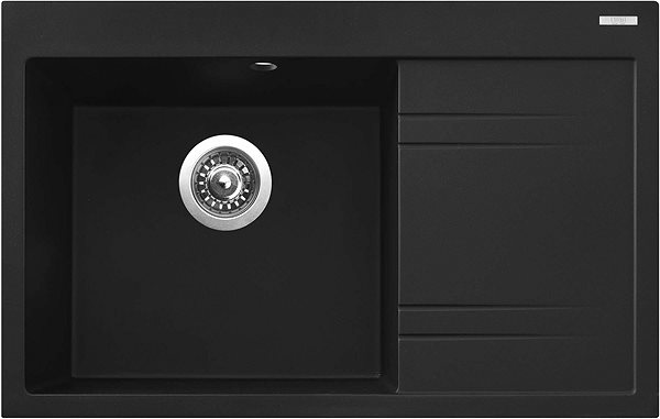Kitchen Sink and Tap Set Sinks Rim 780 L Metalblack + Vitalia, black, matt ...