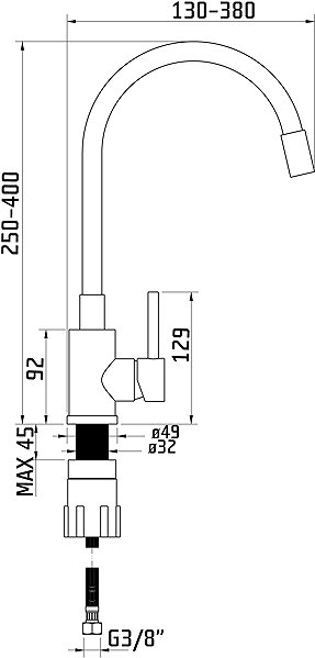 Tap Sinks Elasta stainless steel/black ...