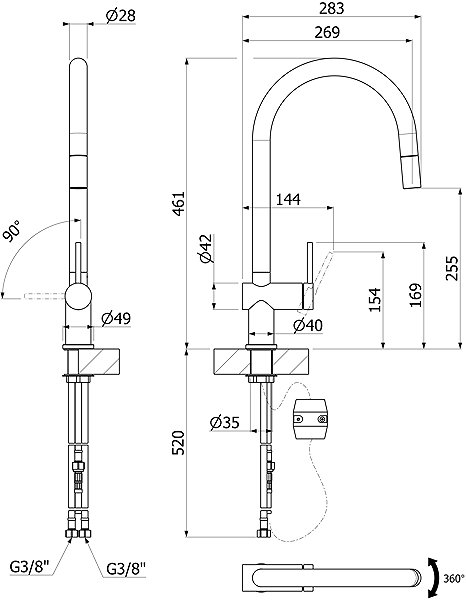 Tap Sinks Oxa P all stainless steel ...