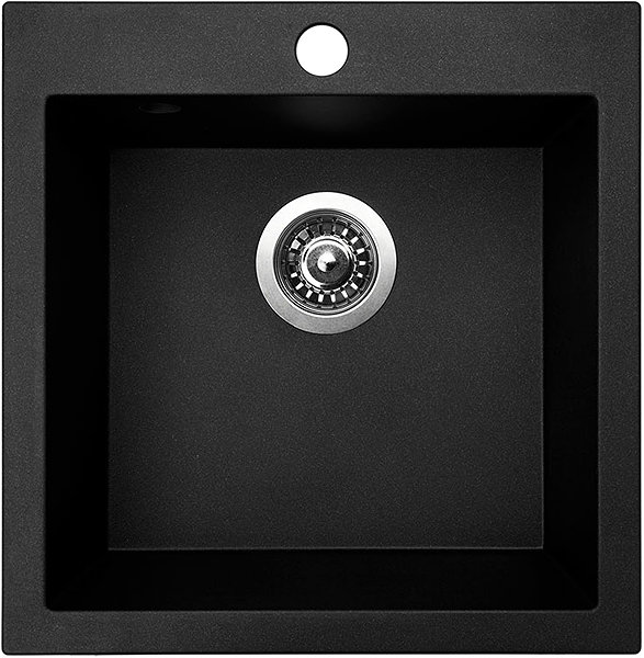Kitchen Sink and Tap Set Sinks Viva 455 Granblack + Elasta stainless steel/black ...