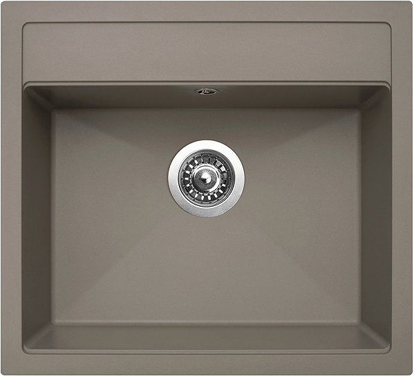 Kitchen Sink and Tap Set Sinks Solo 560 Truffle + Elasta S black matt ...