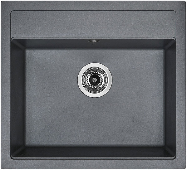 Kitchen Sink and Tap Set Sinks Solo 560 Titanium + Elasta S black matt ...