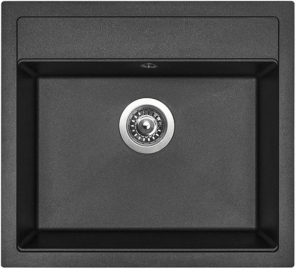 Kitchen Sink and Tap Set Sinks Solo 560 Metalblack + Elasta S black matt ...