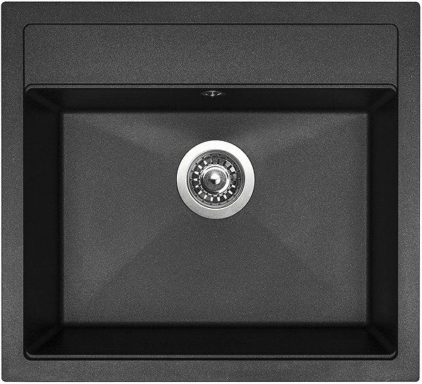 Kitchen Sink and Tap Set Sinks Solo 560 Granblack + Arco black matt ...