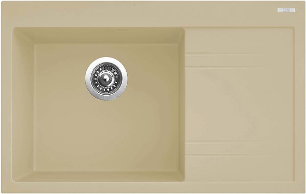 Kitchen Sink and Tap Set Sinks Rim 780 L Sahara + Elasta stainless steel/black ...