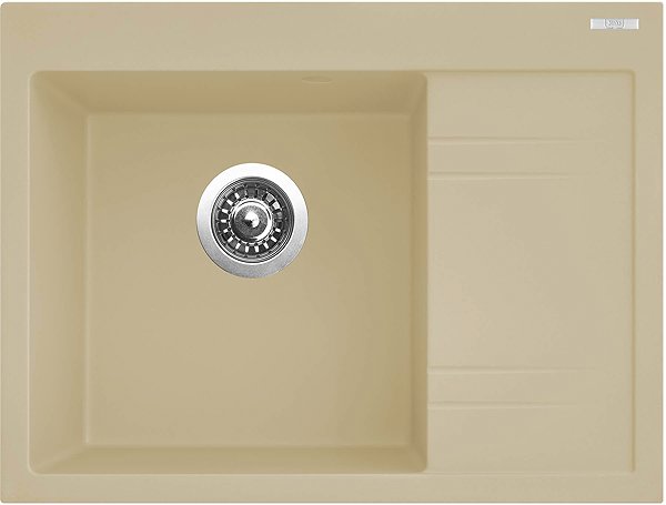 Kitchen Sink and Tap Set Sinks Rim 650 L Sahara + Elasta stainless steel/black ...