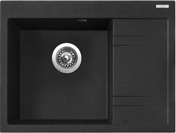 Kitchen Sink and Tap Set Sinks Rim 650 L Granblack + Elasta stainless steel/black ...