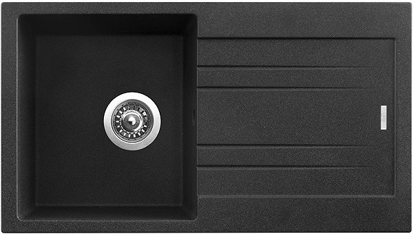 Kitchen Sink and Tap Set Sinks Rapid 780 Granblack + Elasta stainless steel/black ...