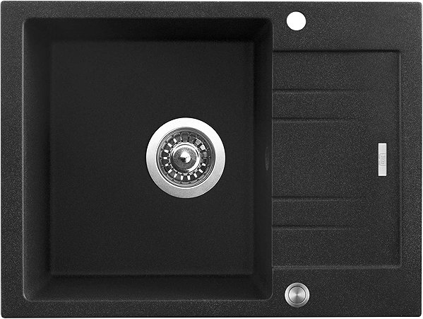 Kitchen Sink and Tap Set Sinks Rapid 580 XC Granblack + Elasta stainless steel/black ...