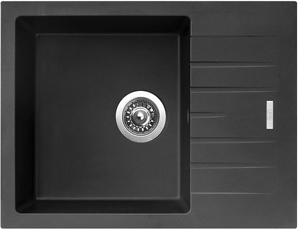 Kitchen Sink and Tap Set Sinks Perfecto 650 Pureblack + Arco black matt ...