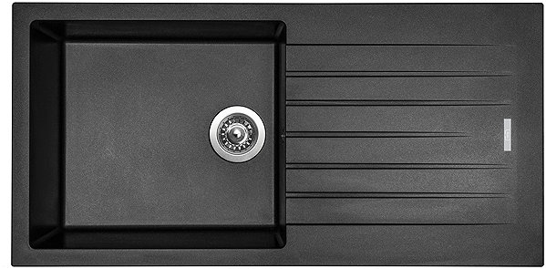 Kitchen Sink and Tap Set Sinks Perfecto 1000 Metalblack + Elasta stainless steel/black ...