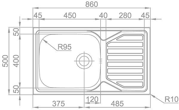Kitchen Sink and Tap Set Sinks Okio 860 XXL + Elasta stainless steel/grey ...
