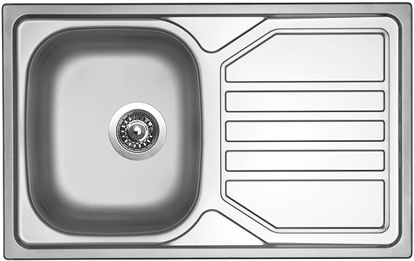 Kitchen Sink and Tap Set Sinks Okio 800 + Elasta stainless steel/gray ...