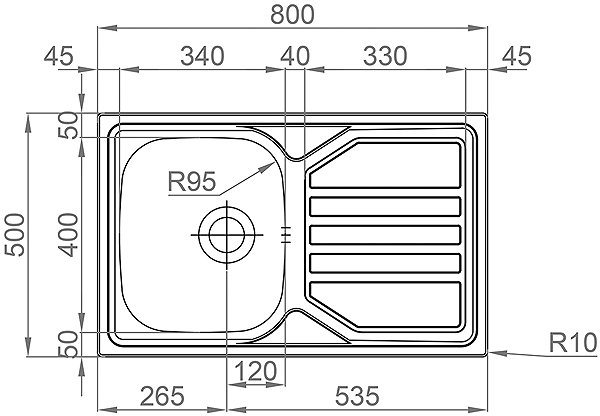Kitchen Sink and Tap Set Sinks Okio 800 + Elasta stainless steel/gray ...