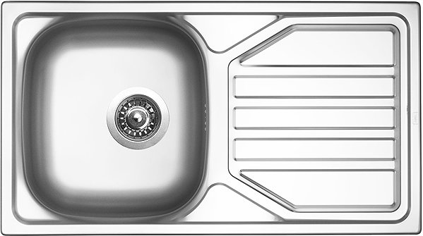 Kitchen Sink and Tap Set Sinks Okio 780 + Elasta stainless steel/gray ...