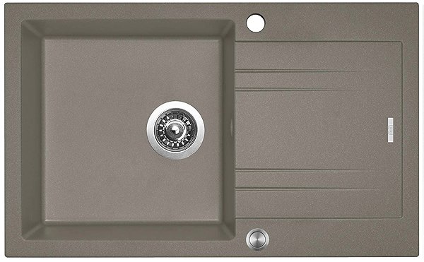 Kitchen Sink and Tap Set Sinks Linea 780 XC Truffle + Elasta stainless steel/black ...
