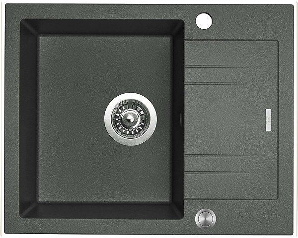 Kitchen Sink and Tap Set Sinks Linea 600 XC Titanium + Elasta stainless steel/black ...