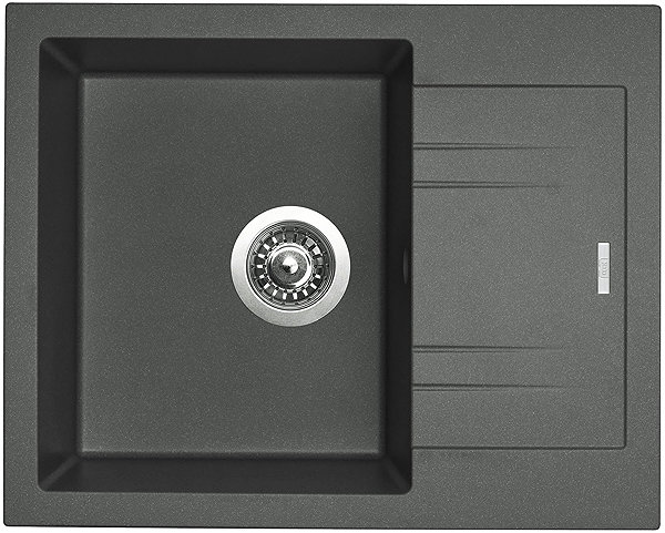 Kitchen Sink and Tap Set Sinks Linea 600 Titanium + Elasta stainless steel/black ...