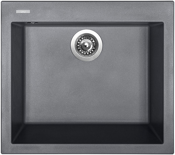 Kitchen Sink and Tap Set Sinks Cube 560 Titanium + Elasta stainless steel/black ...