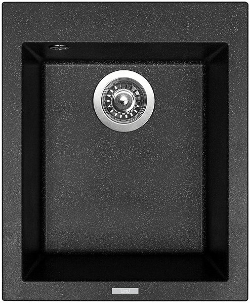 Kitchen Sink and Tap Set Sinks Cube 410 Granblack + Elasta stainless steel/black ...